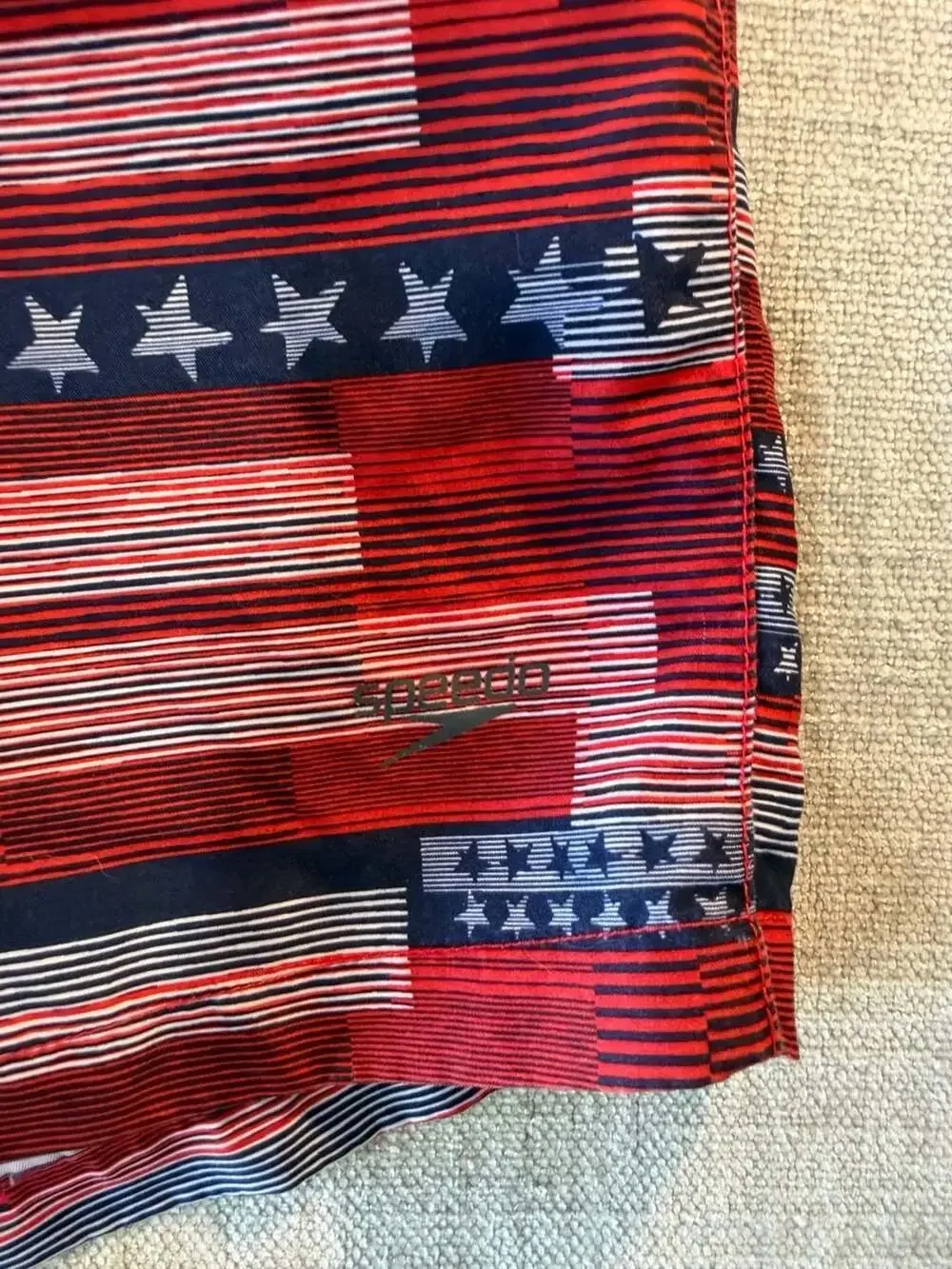 Speedo Men's American Flag Print Swim Trunks Size Small